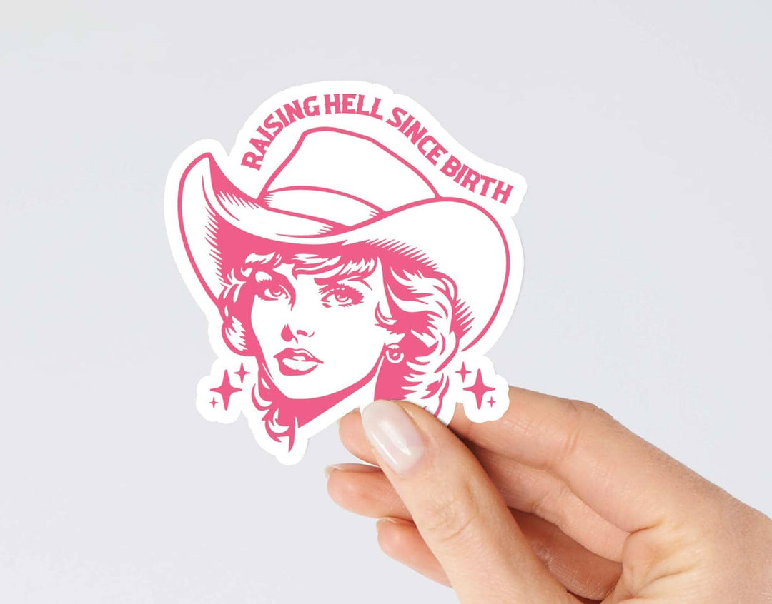 Raising hell since birth Feminist sticker