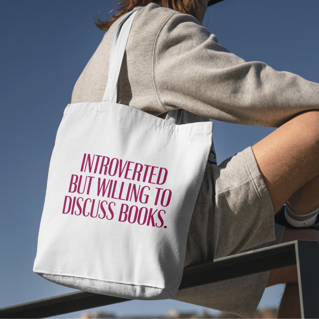 Introverted but Willing to Discuss Books Tote Bag