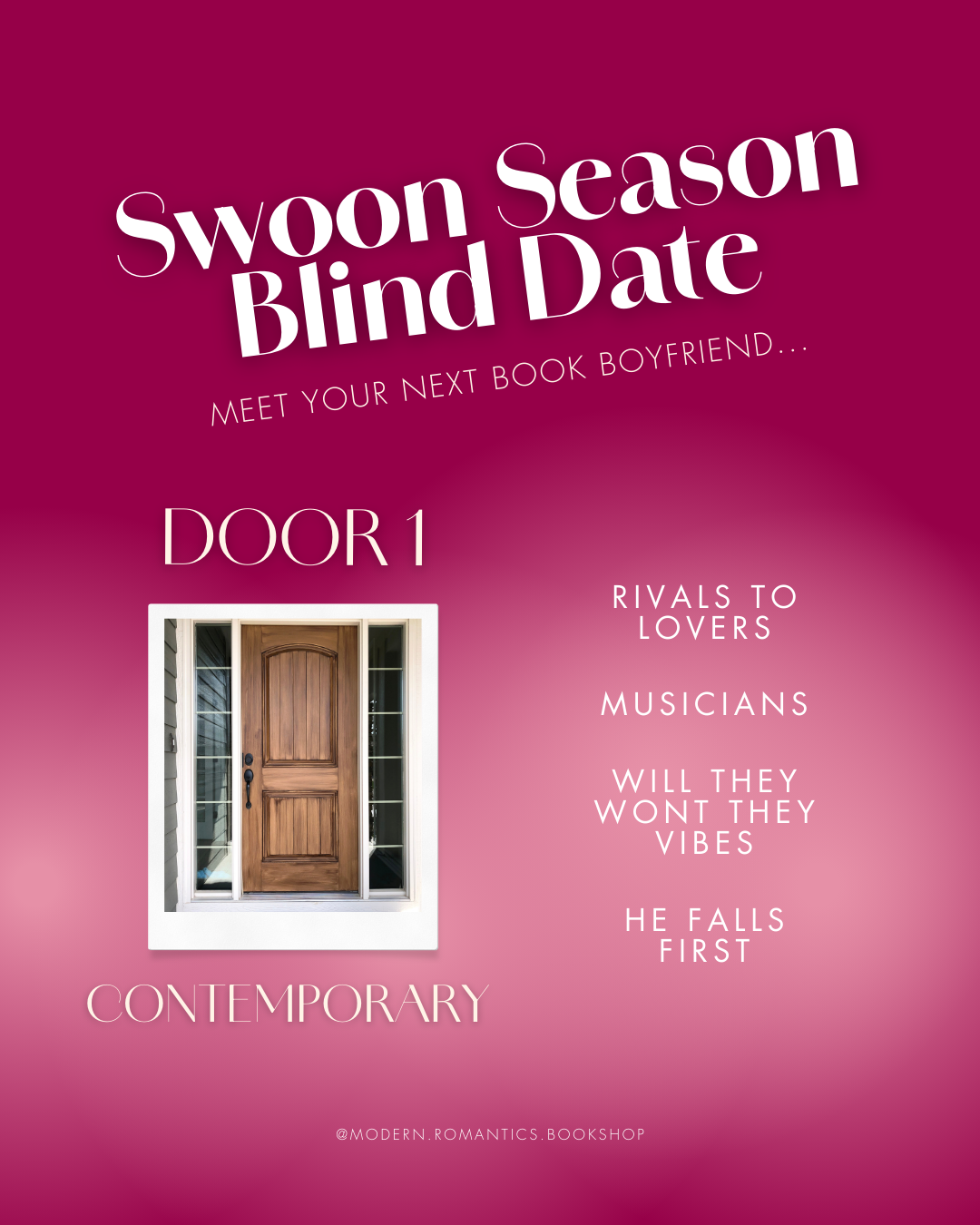 Swoon Season Day 1: Blind Date with a Book