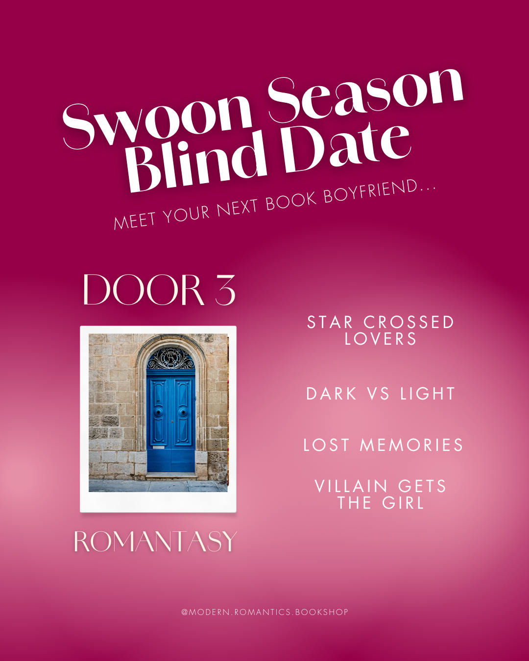 Swoon Season Day 1: Blind Date with a Book