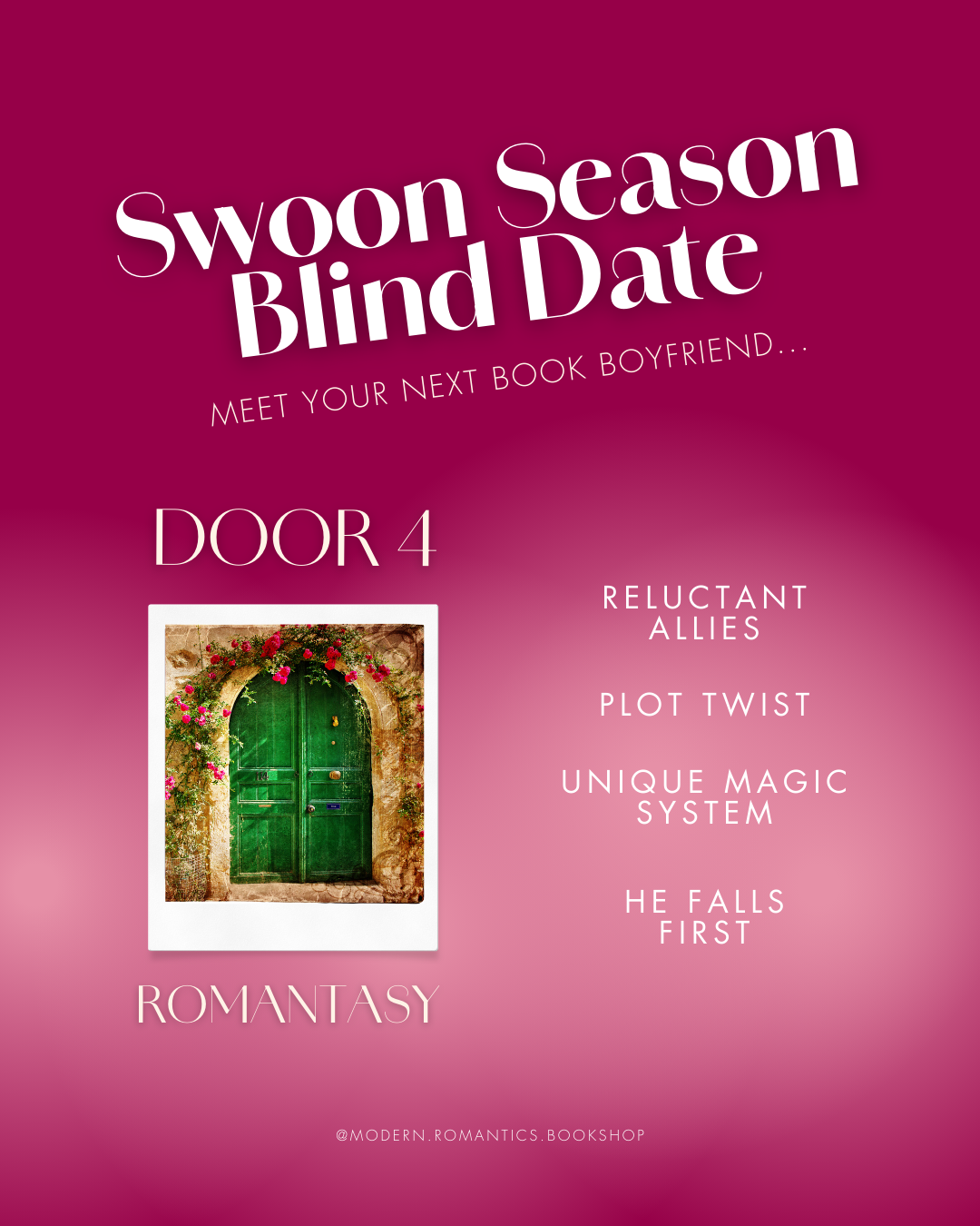 Swoon Season Day 1: Blind Date with a Book