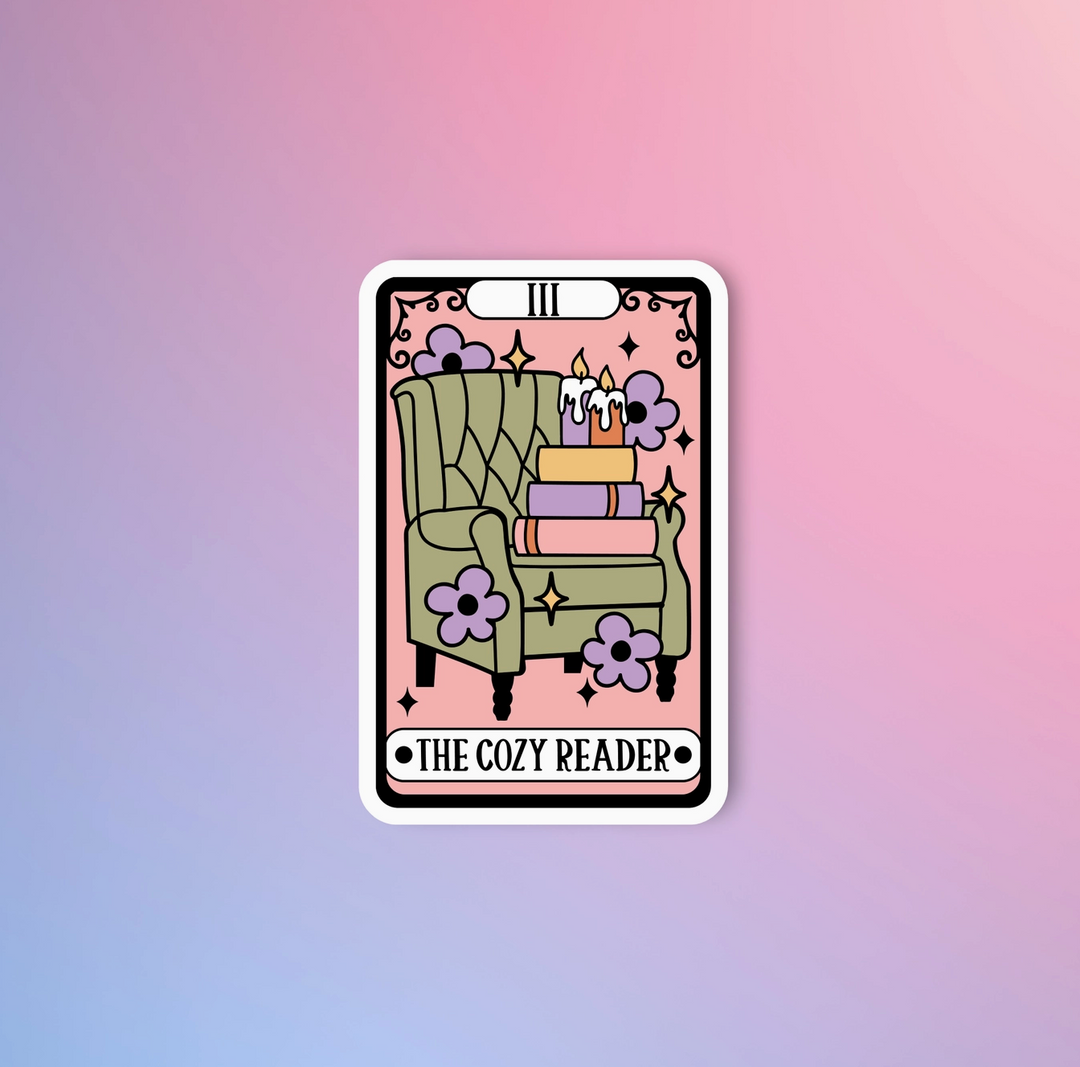 The Cozy Reader Tarot Card Sticker