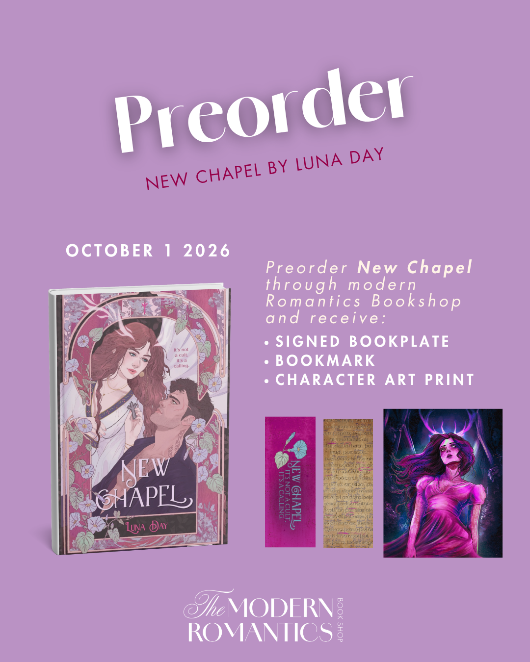 PREORDER New Chapel by Luna Day with SIGNED BOOKPLATE with exclusive art print & bookmark